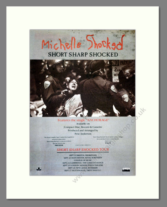 Michelle Shocked - Short Sharp Shocked. Vintage Advert 1988 (ref AD17988)