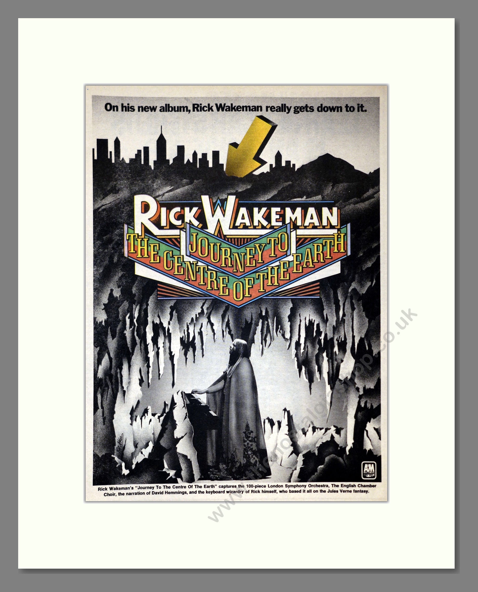 Rick Wakeman - Journey To The Centre Of The Earth. Vintage Advert 1974 (ref AD301882)