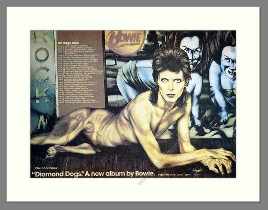 David Bowie - Diamond Dogs / US Tour. Vintage Advert 1974 (ref AD301888)