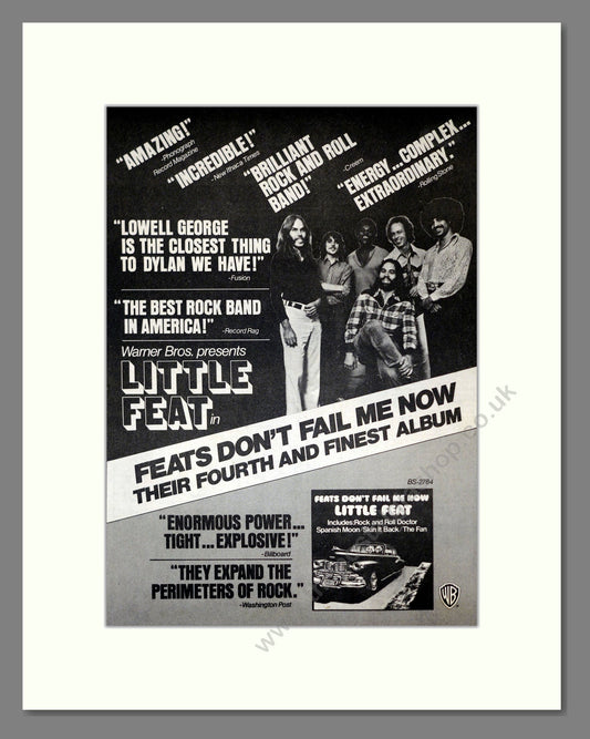 Little Feat - Feats Don't Fail Me Now. Vintage Advert 1974 (ref AD301909)