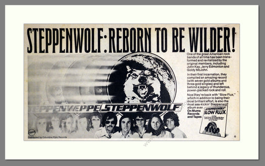 Steppenwolf - Reborn To Be Wilder. Vintage Advert 1974 (ref AD301910)