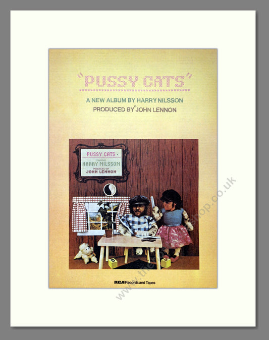 Harry Nilsson - Pussy Cats. Vintage Advert 1974 (ref AD301912)