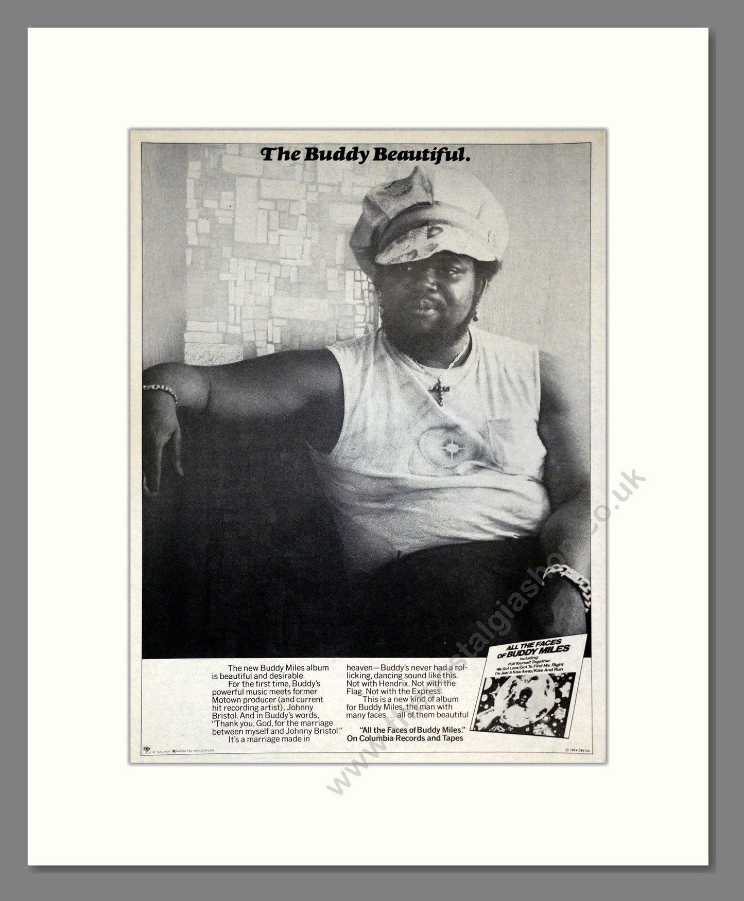 Buddy Miles - The Buddy Beautiful. Vintage Advert 1974 (ref AD301916)