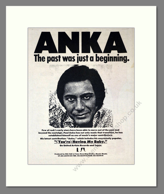 Paul Anka - The Past Was Just A Beginning. Vintage Advert 1974 (ref AD301928)