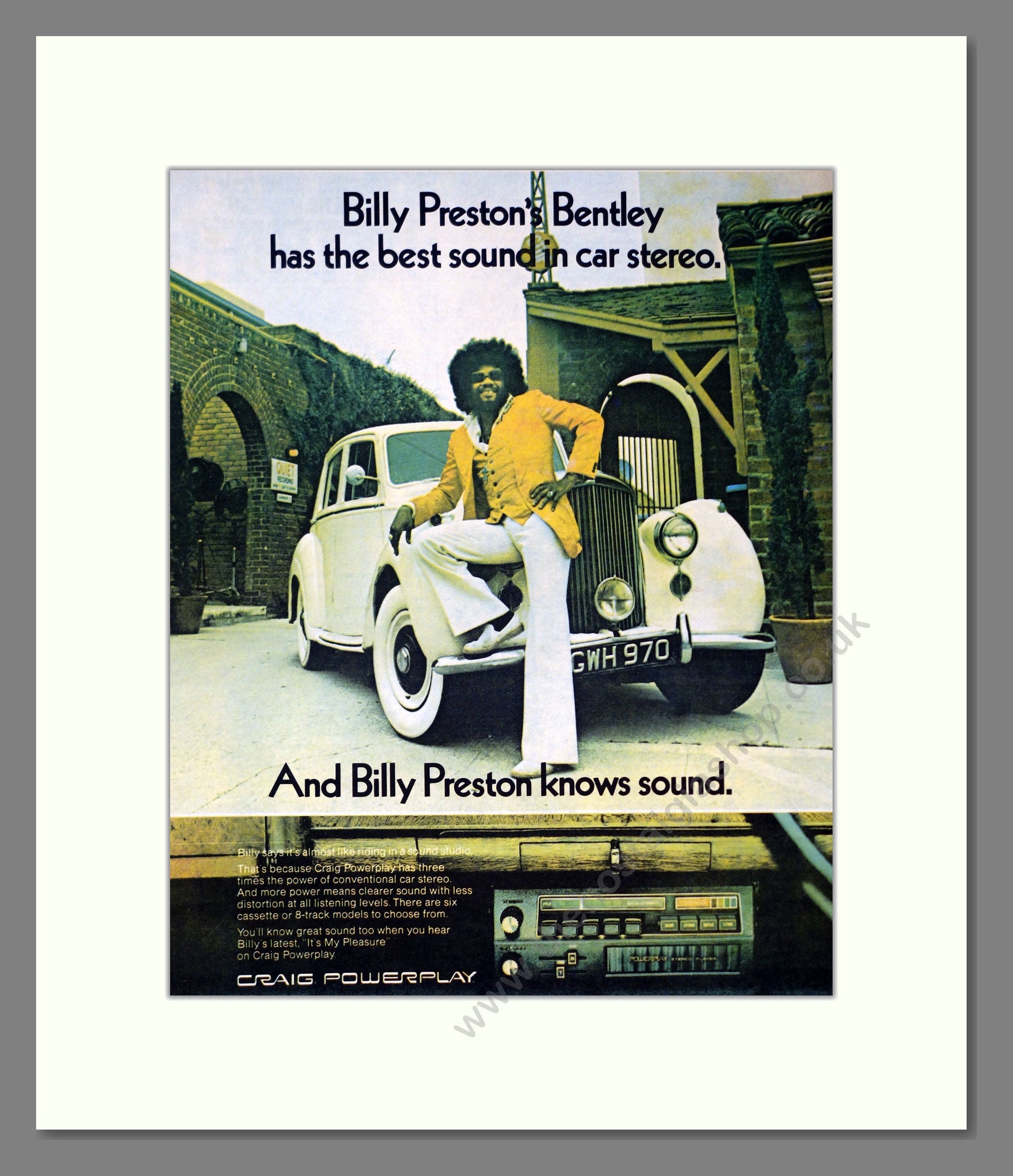 Billy Preston - Craig Powerplay Stereos. Vintage Advert 1974 (ref AD301951)