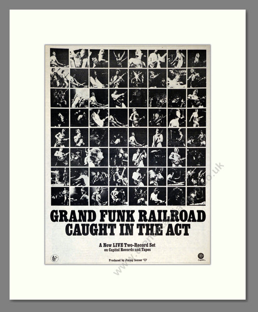 Grand Funk Railroad - Caught In The Act. Vintage Advert 1974 (ref AD301955)