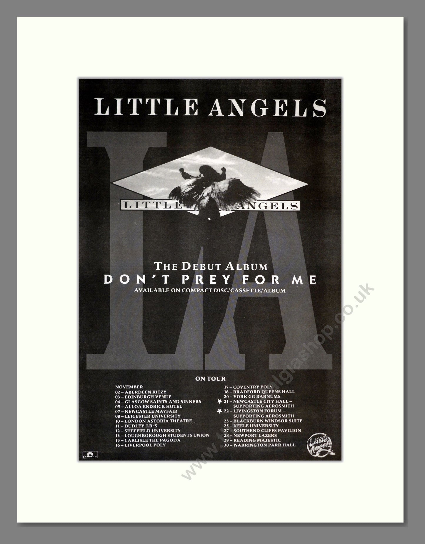 Little Angels - Don't Prey For Me. Vintage Advert 1989 (ref AD18004)