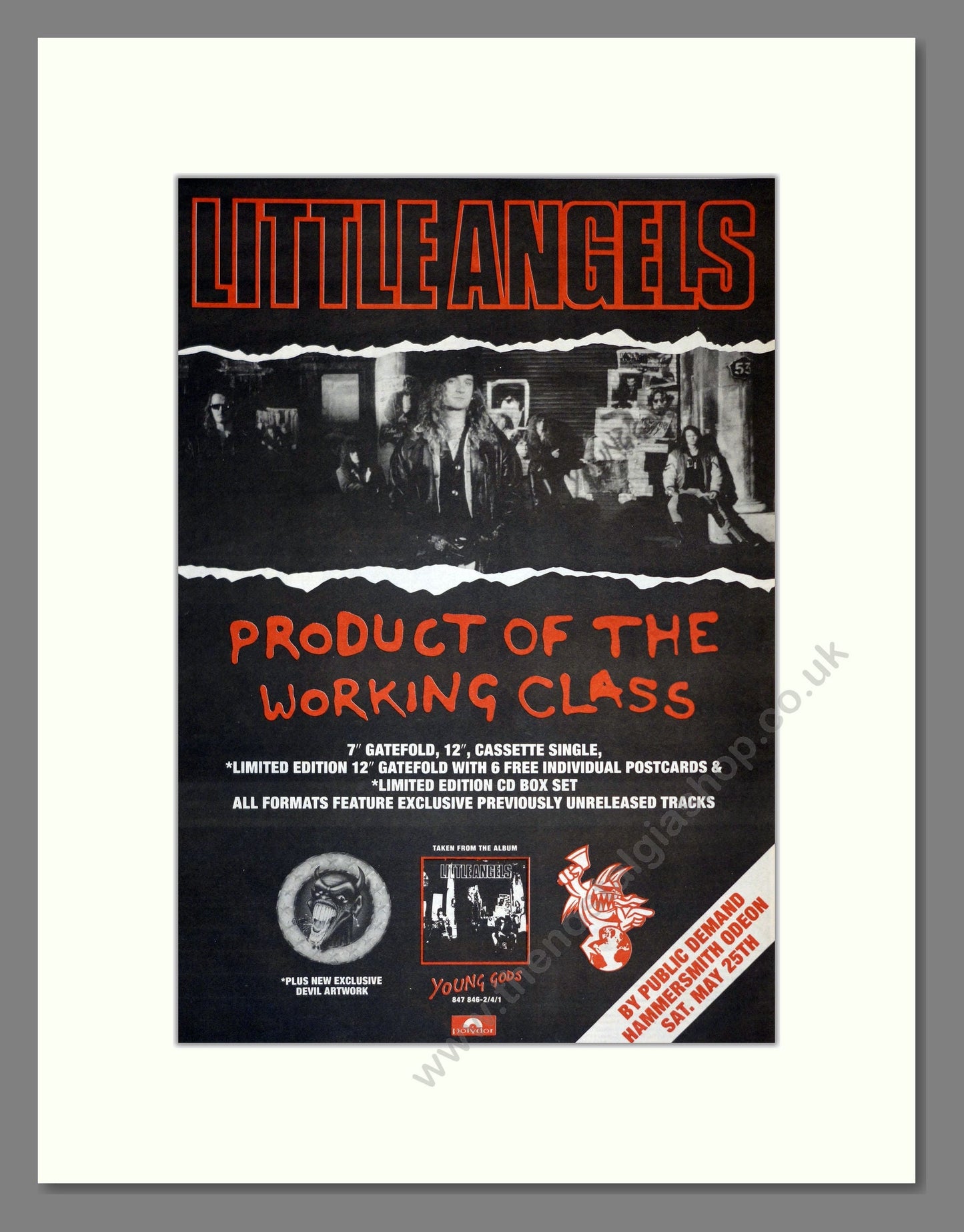 Little Angels - Product Of The Working Class. Vintage Advert 1991 (ref AD18012)