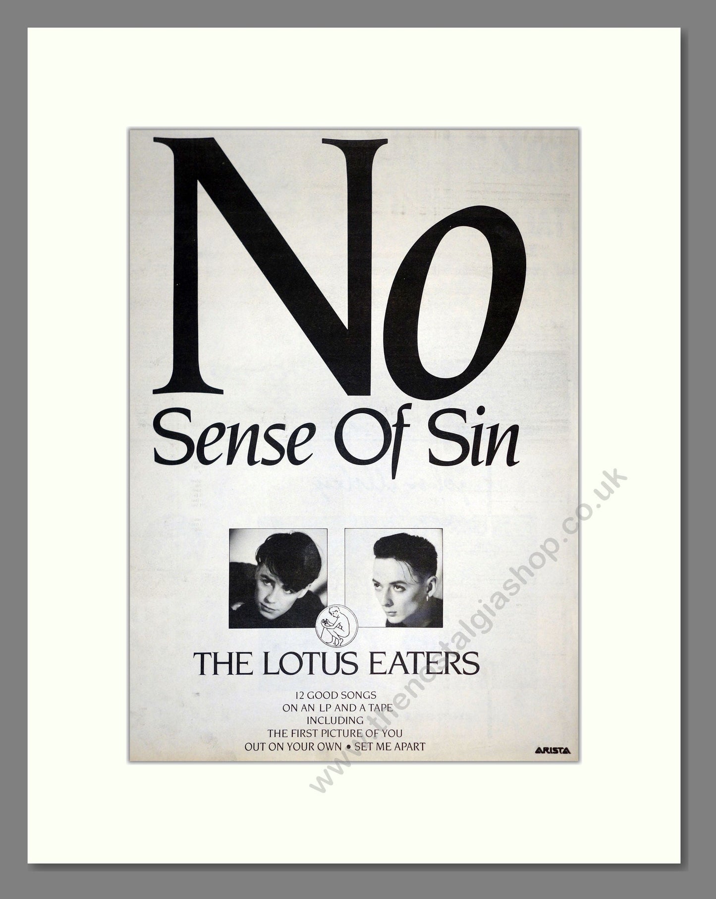 The Lotus Eaters - No Sense Of Sin. Vintage Advert 1984 (ref AD18016)