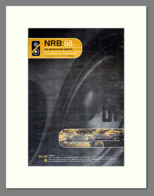 Graeme Park - NRB 58 No Repetitive Beats. Vintage Advert 1995 (ref AD18029)