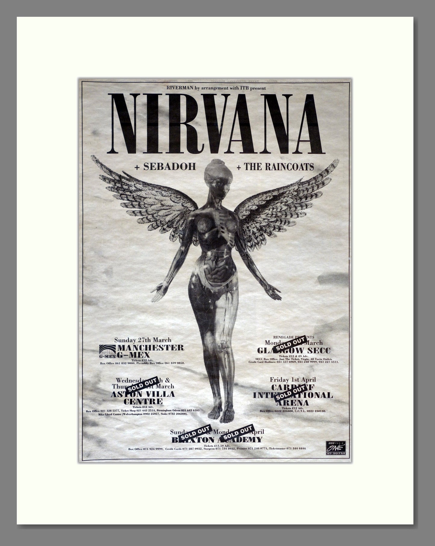 Nirvana - UK Tour. Vintage Advert 1994 (ref AD18030)