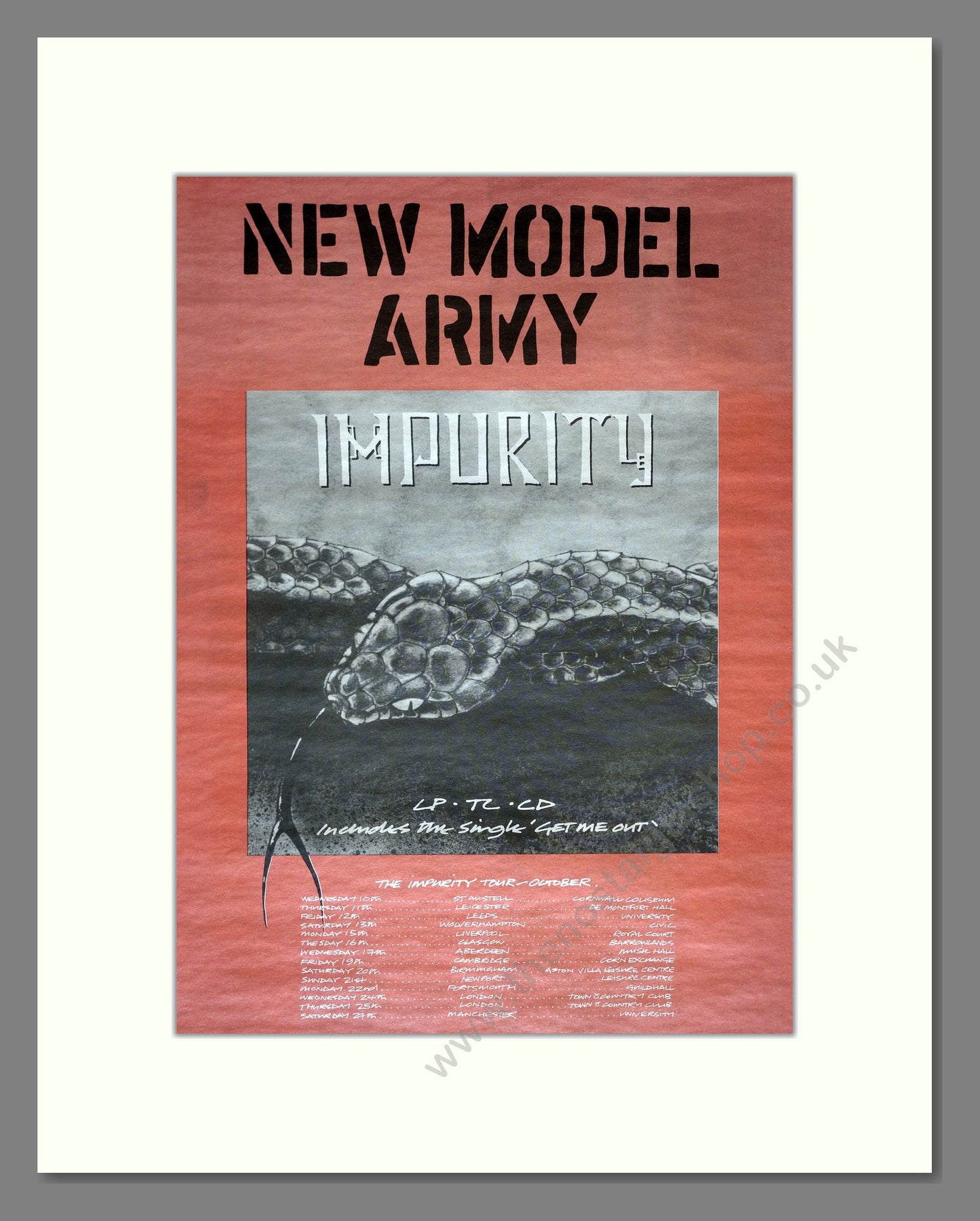 New Model Army - Impurity. Vintage Advert 1990 (ref AD18038)