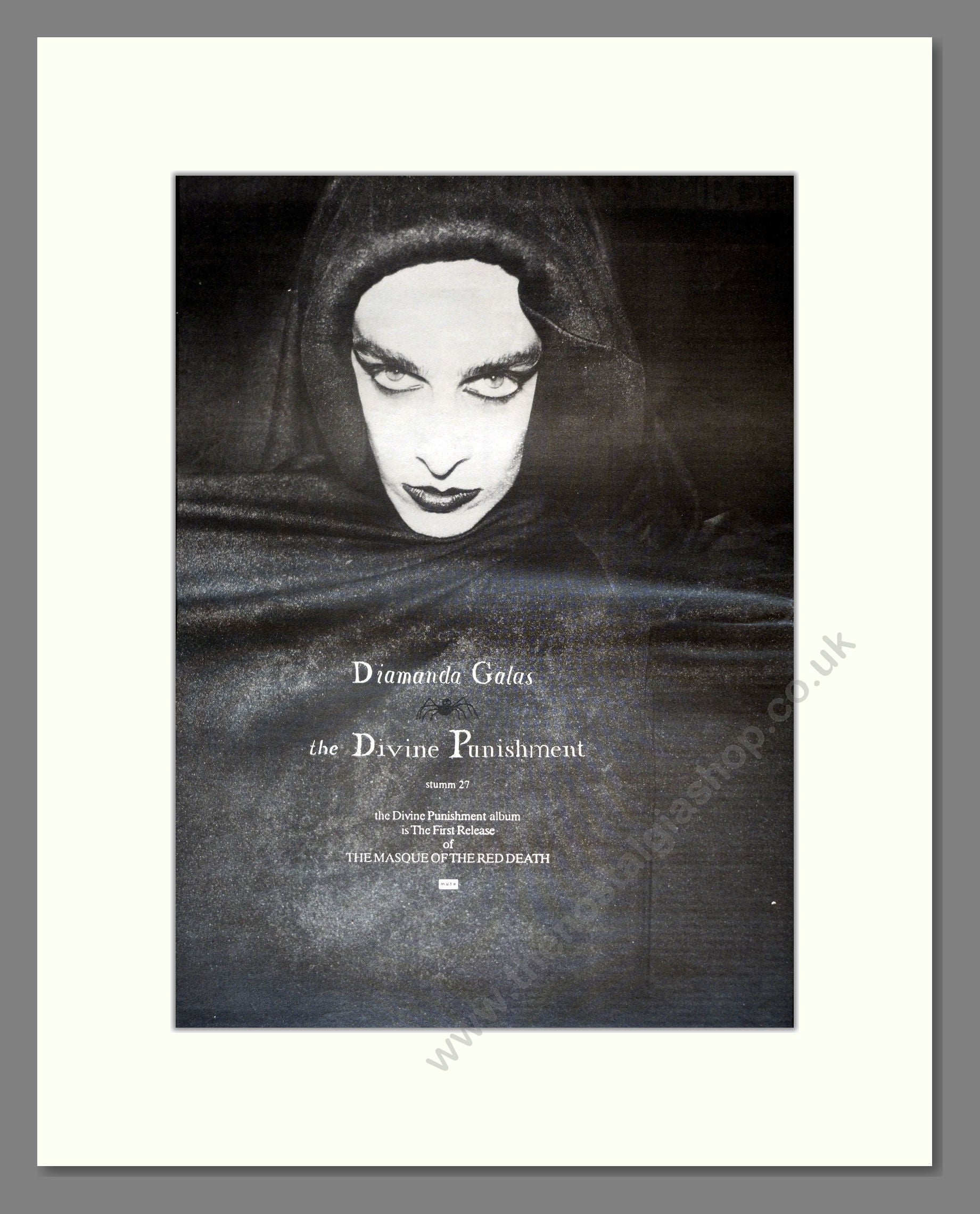 Diamanda Galas - The Devine Punishment. Vintage Advert 1986 (ref AD18051)