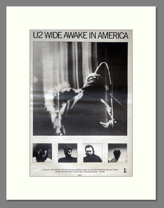 U2 - Wide Awake In America. Vintage Advert 1987 (ref AD18054)