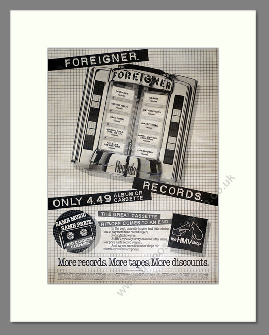 Foreigner - Discography. Vintage Advert 1982 (ref AD18057)