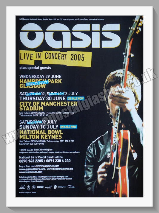 Oasis. Live In Concert 2005. Original advert. (ref AD56486)