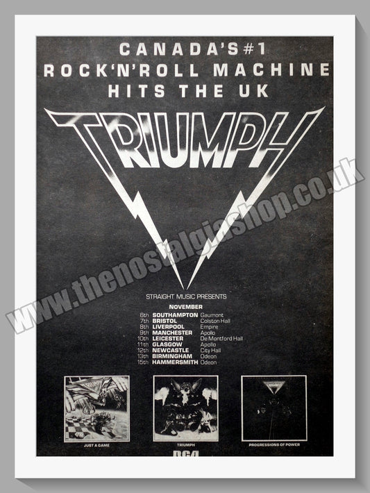 Triumph Band. UK Tour. Original Advert 1980 (ref AD14237)