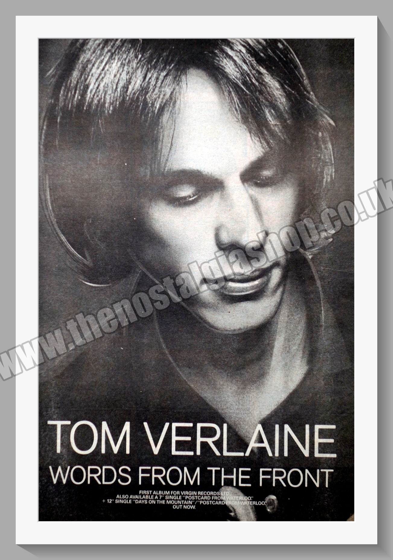 Tom Verlaine. Words From The Front. Original Advert 1982 (ref AD14240)