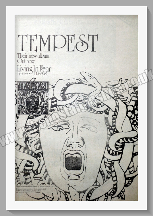 Tempest. Living In Fear. Original Advert 1974 (ref AD14246)