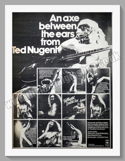 Ted Nugent Double Live. Original Advert 1978 (ref AD14249)