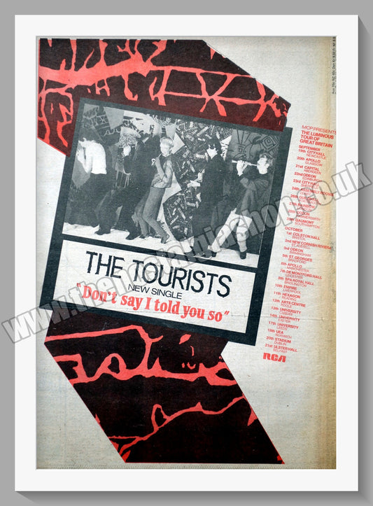 Tourists (The) Don't Say I Told You So. UK Tour. Original Advert 1980 (ref AD14255)