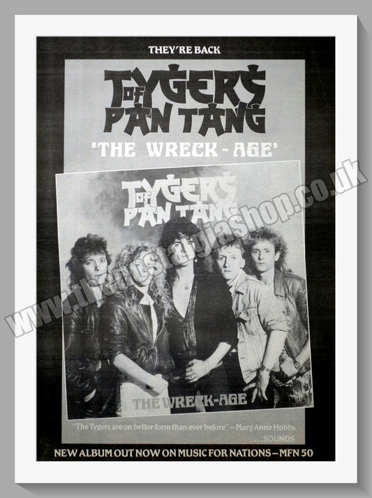 Tygers Of Pan Tang. The Wreck-Age. Original Advert 1985 (ref AD14261)