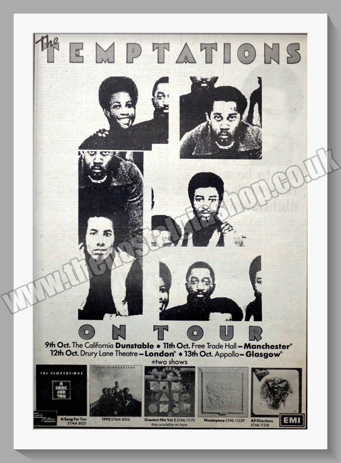 Temptations (The) UK Tour. Original Advert 1975 (ref AD14282)