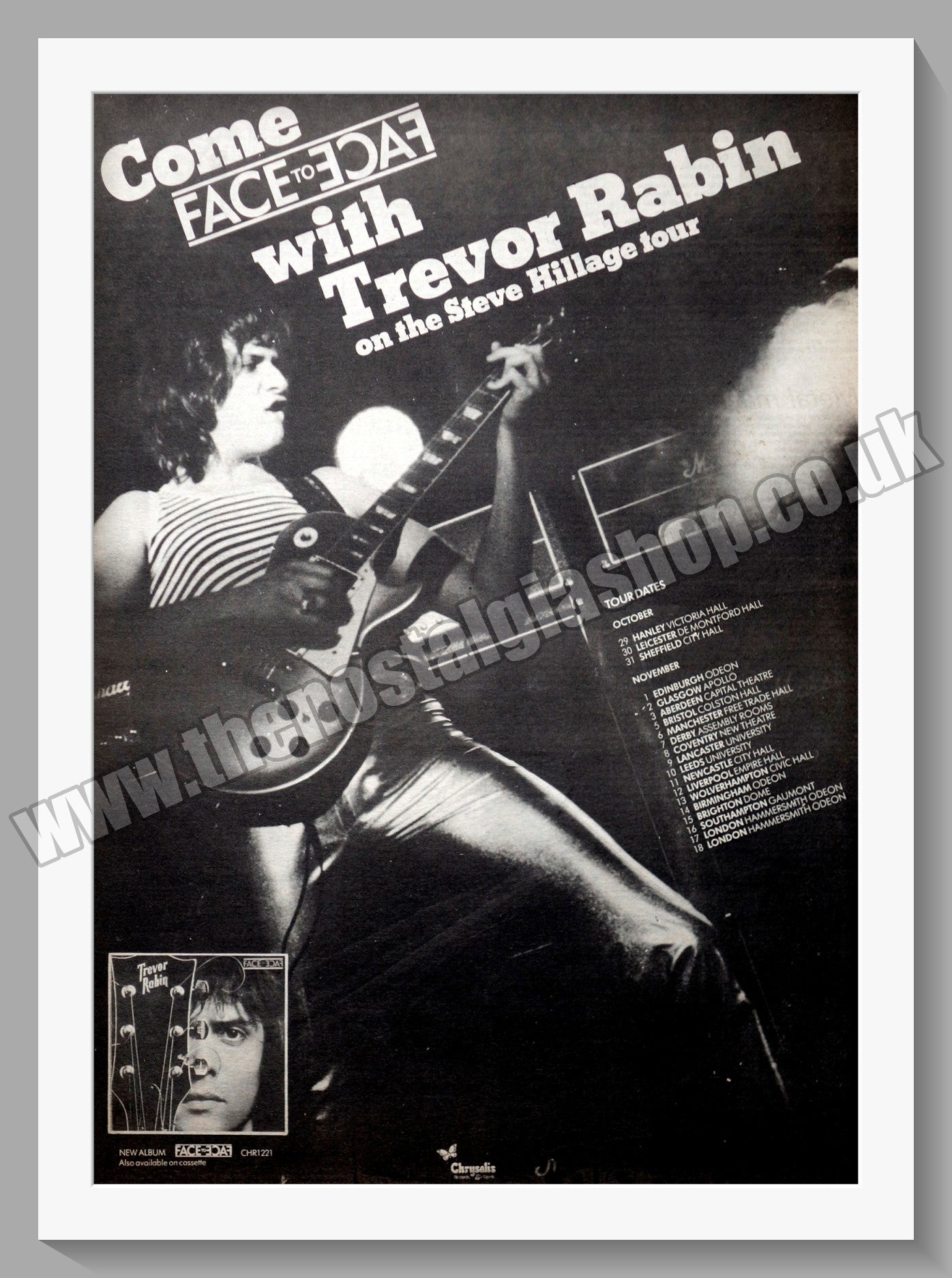 Trevor Rabin. UK Tour with Steve Hillage. Original Advert 1979 (ref AD14285)