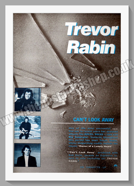 Trevor Rabin. Can't Look Away. Original Advert 1989 (ref AD14286)