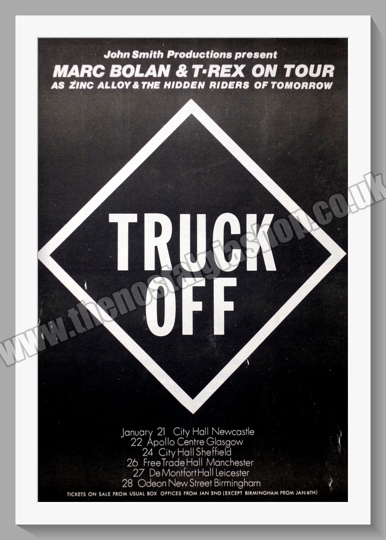 T. Rex On Tour. Truck Off. Original Advert 1973 (ref AD14228)