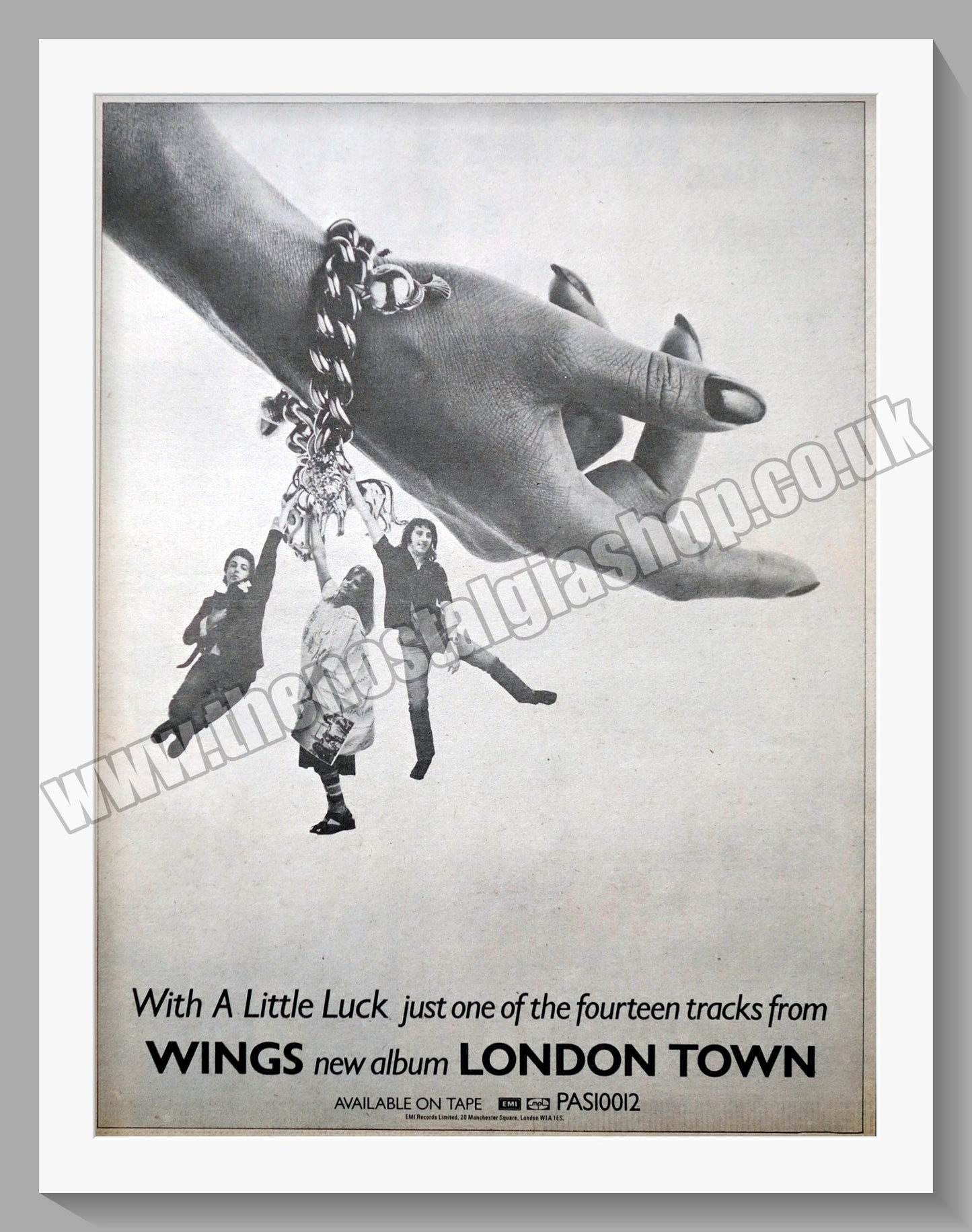 Wings. London Town. Vintage Advert 1978 (ref AD14300)