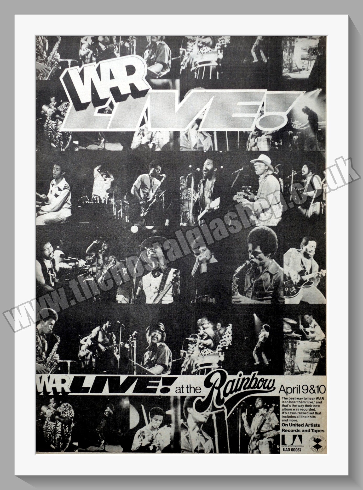 War Live. Original Vintage Advert 1974 (ref AD14352)