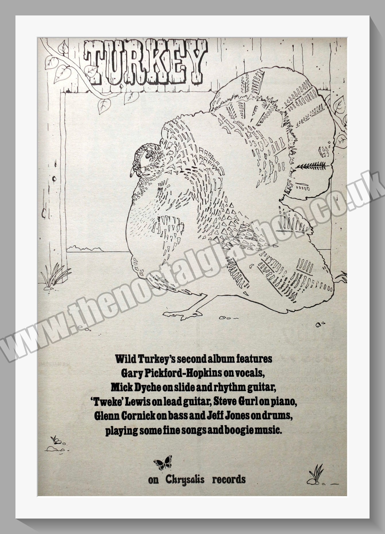 Wild Turkey. Turkey. Original Vintage Advert 1972 (ref AD14368)