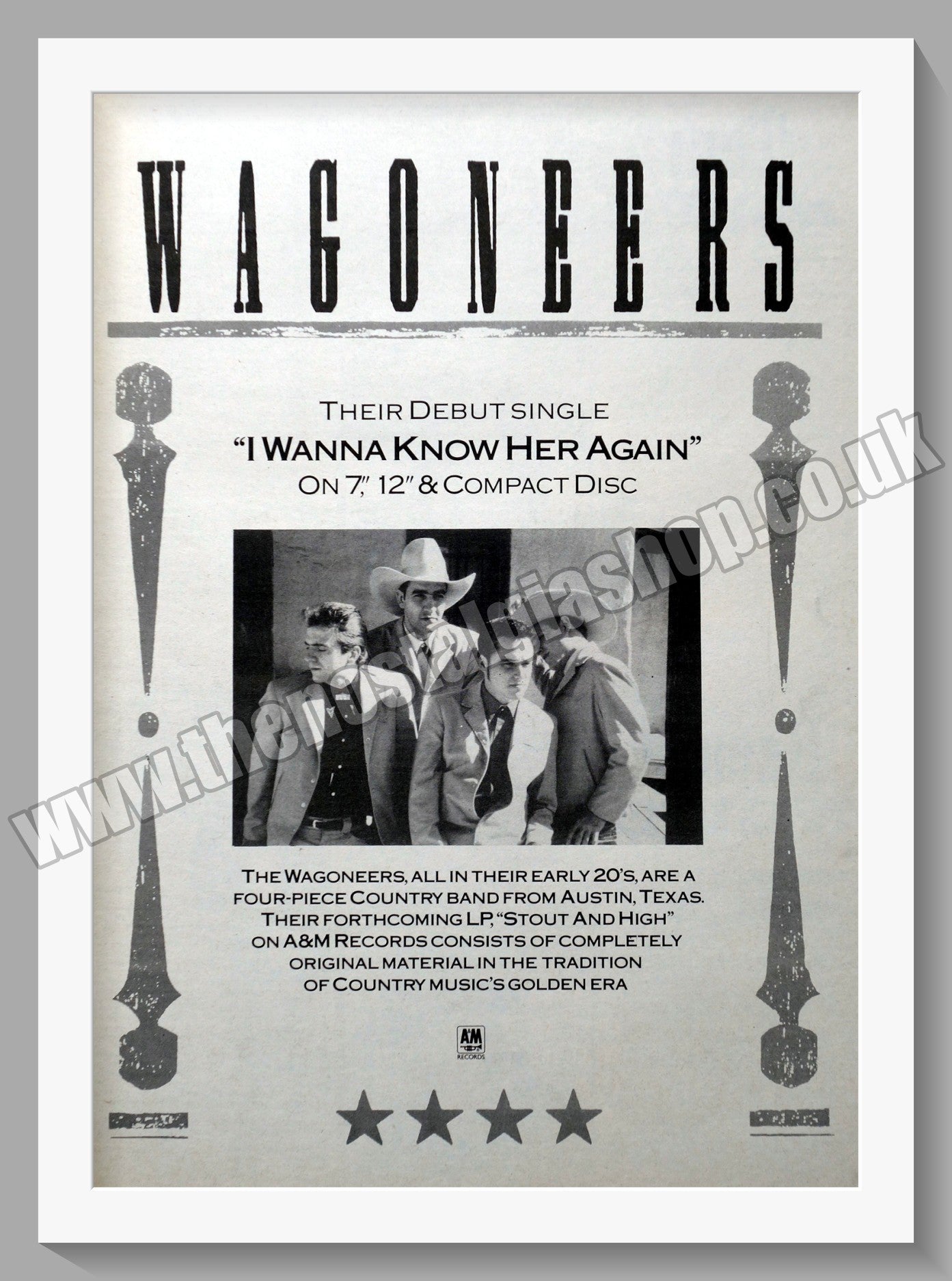 Wagoneers. I Wanna Know Her Again. Original Vintage Advert 1988 (ref AD14373)