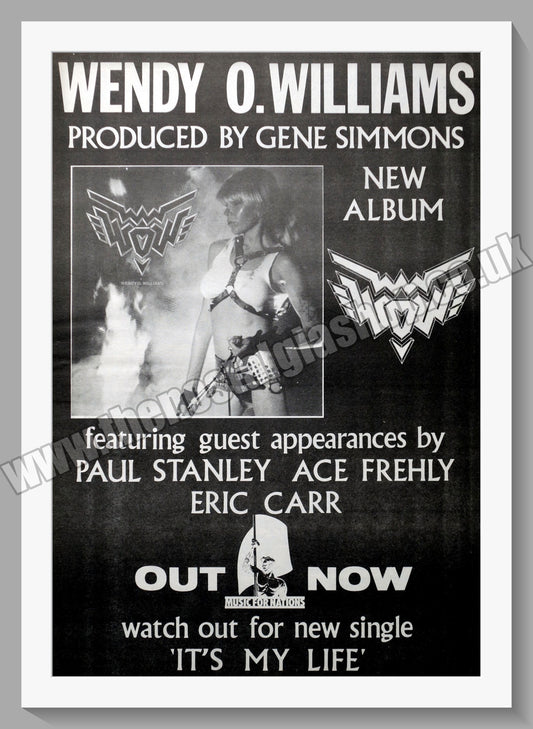 Wendy O. Williams. WOW. Original Vintage Advert 1984 (ref AD14374)