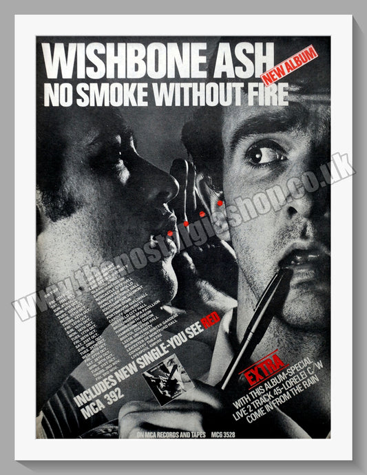 Wishbone Ash. No Smoke Without Fire. Original Vintage Advert 1978 (ref AD14382)