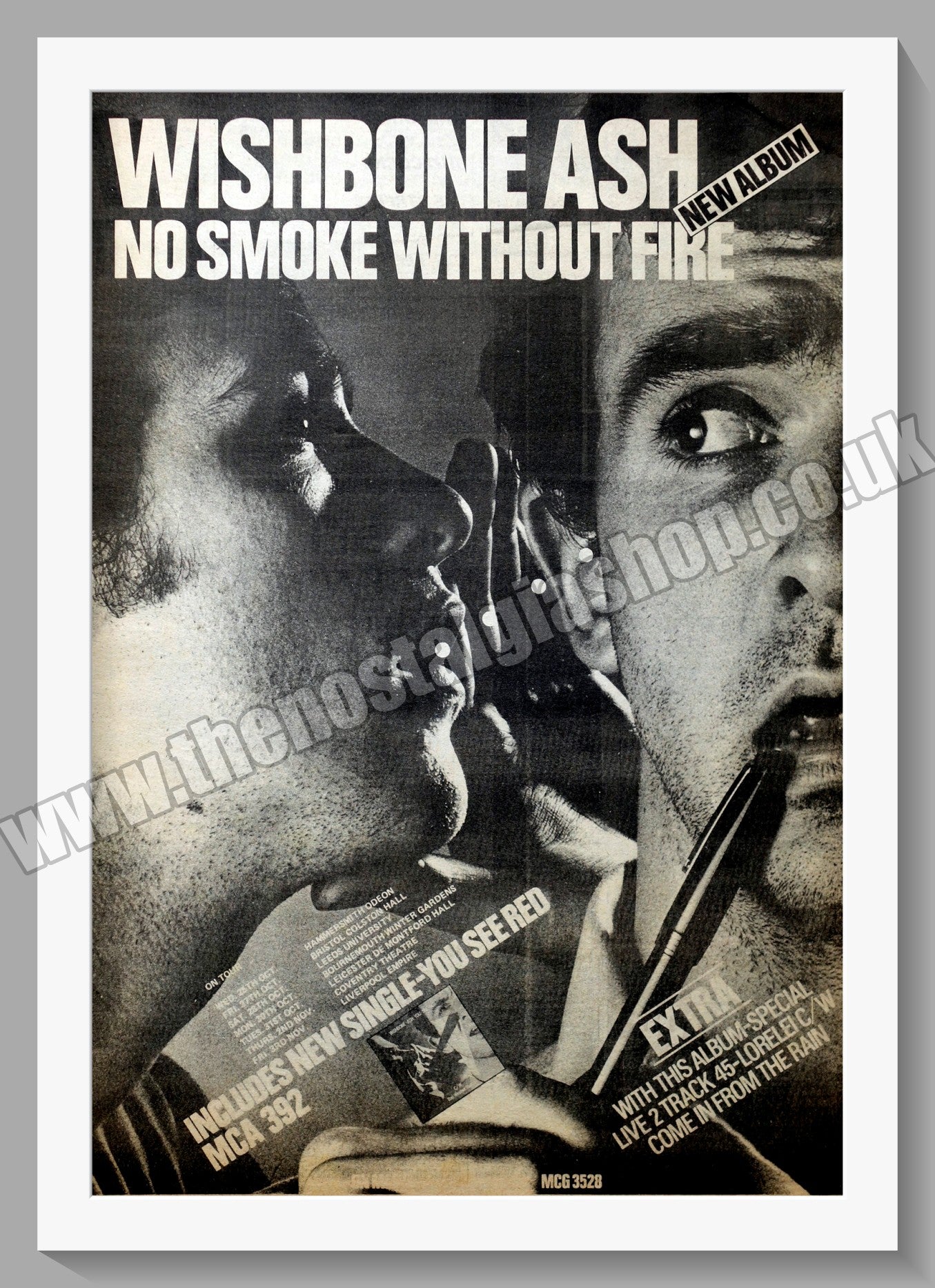 Wishbone Ash. No Smoke Without Fire. Original Vintage Advert 1978 (ref AD14383)