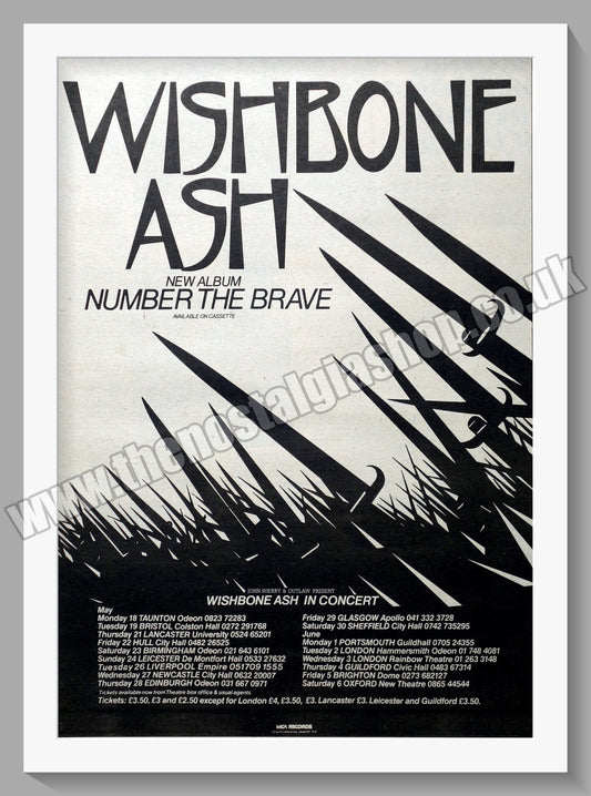 Wishbone Ash. Number The Brave. Original Vintage Advert 1981 (ref AD14385)