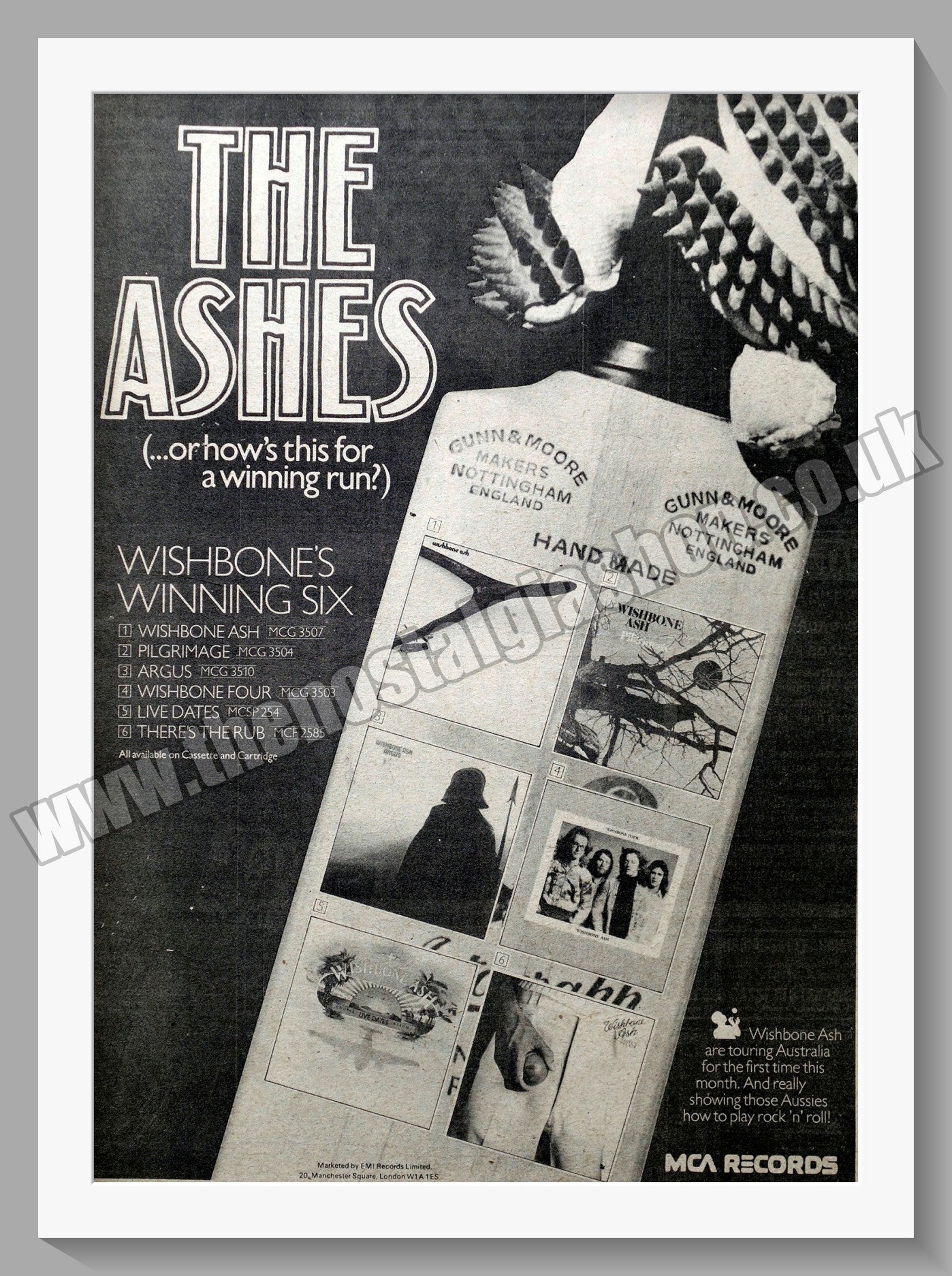 Wishbone Ash. The Ashes. Original Vintage Advert 1975 (ref AD14386)