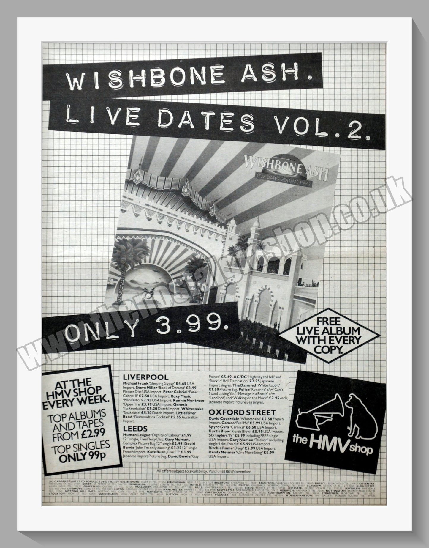 Wishbone Ash. Live Dates Vol 2. Original Vintage Advert 1980 (ref AD14391)