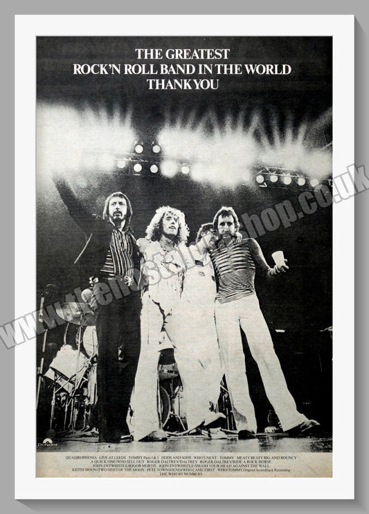 Who (The) Greatest Rock & Roll Band. Original Vintage Advert 1976 (ref AD14403)