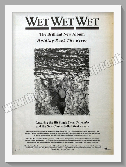 Wet Wet Wet. Holding Back The River. Original Vintage Advert 1989 (ref AD14422)