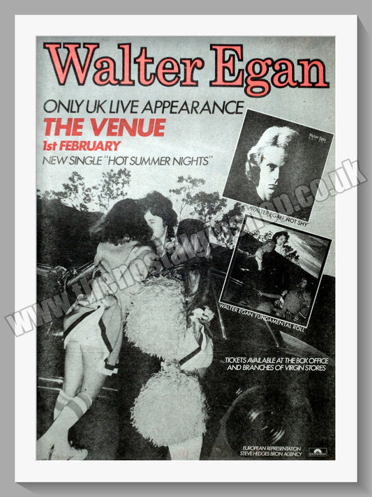 Walter Egan. Hot Summer Nights. Original Vintage Advert 1979 (ref AD14435)