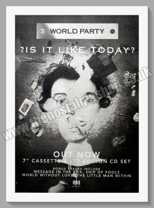 World Party. Is It Like Today. Original Vintage Advert 1993 (ref AD14437)