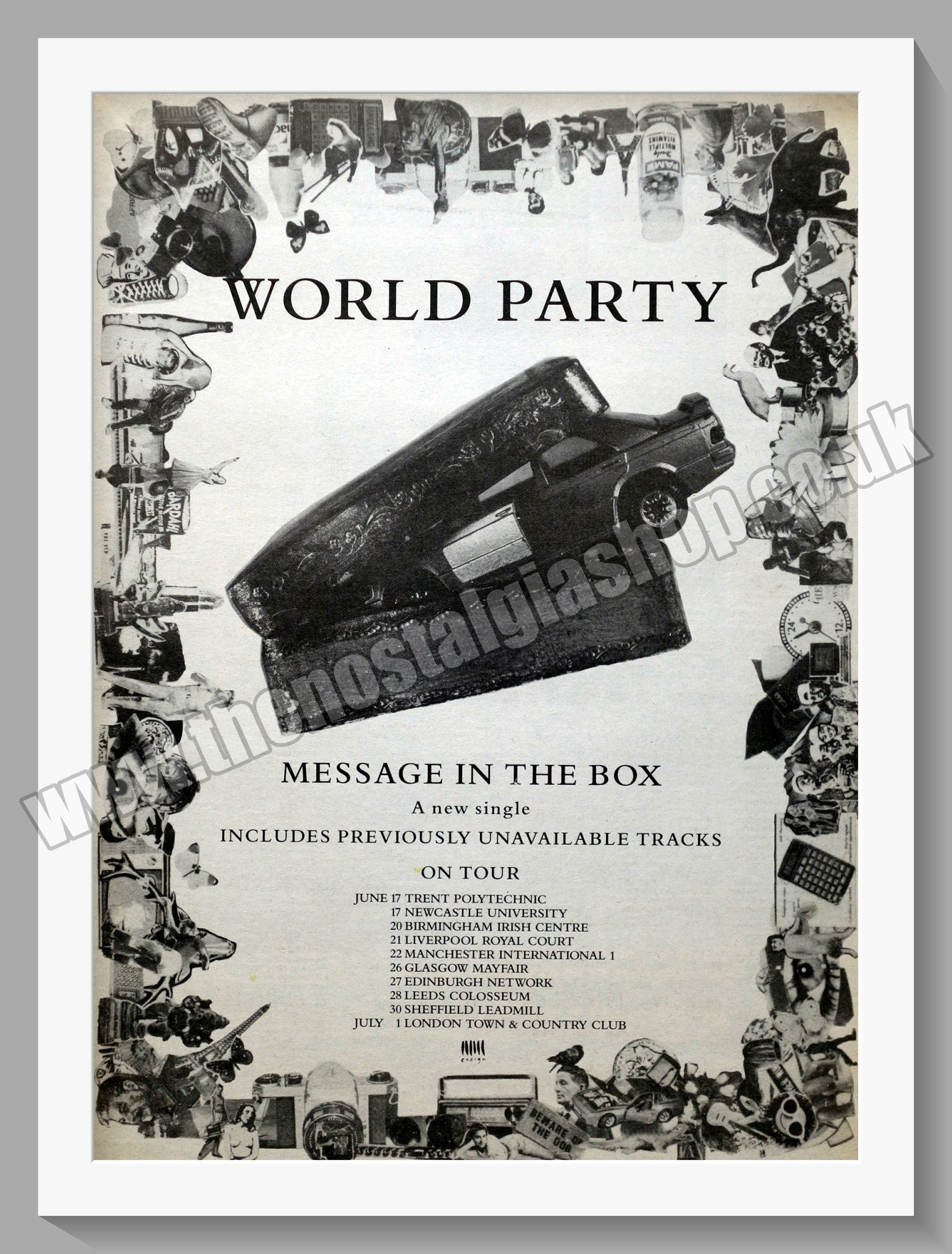 World Party. Message In A Box. Original Vintage Advert 1990 (ref AD14438)