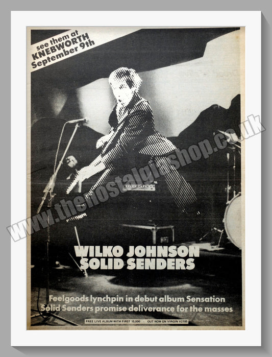 Wilko Johnson. Solid Senders. Original Vintage Advert 1978 (ref AD14441)