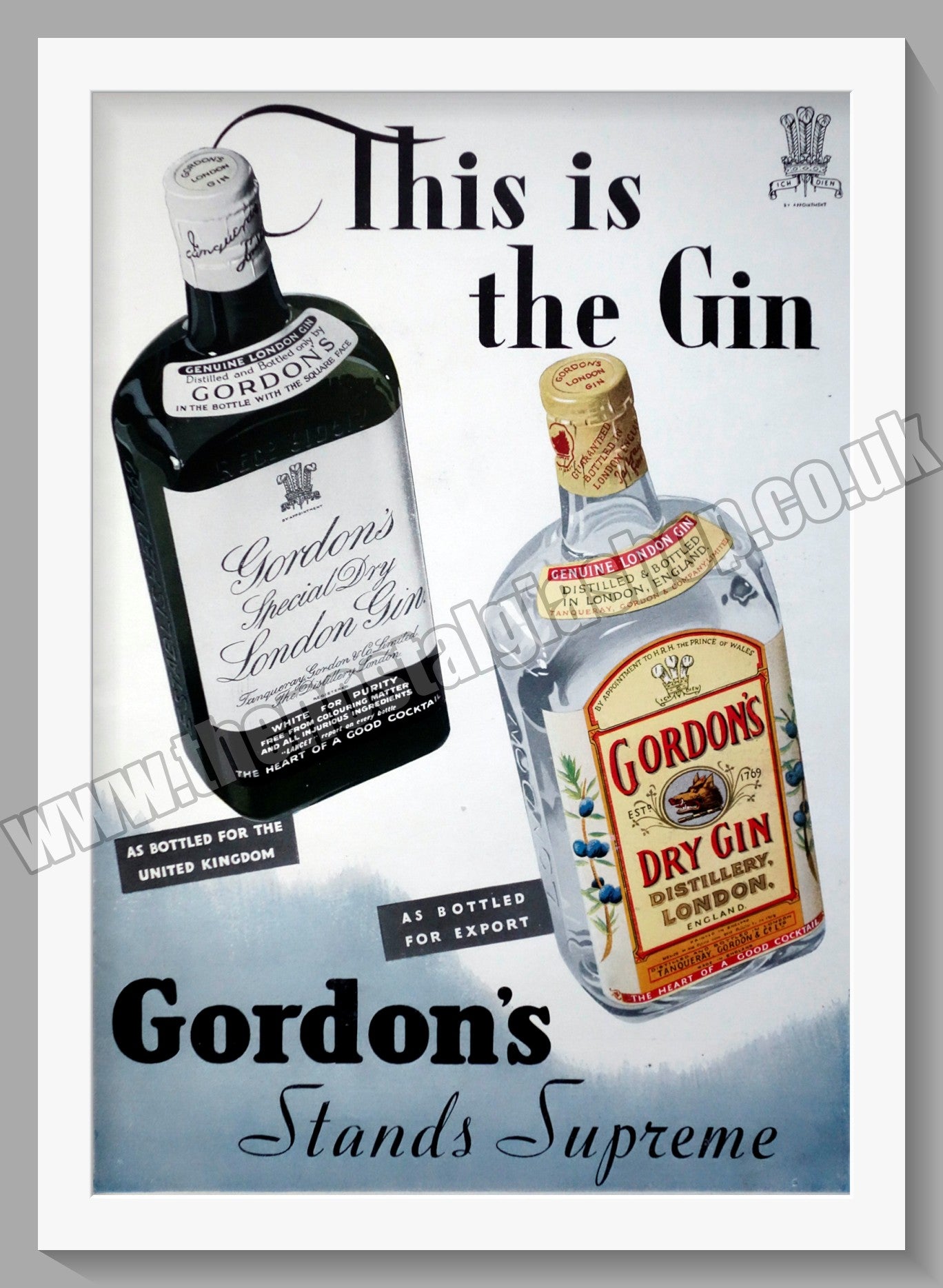 Gordon's Gin. Original Advert 1937 (ref AD300302)