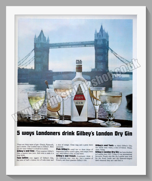 Gilbey's Gin. Original Advert 1965 (ref AD300304)