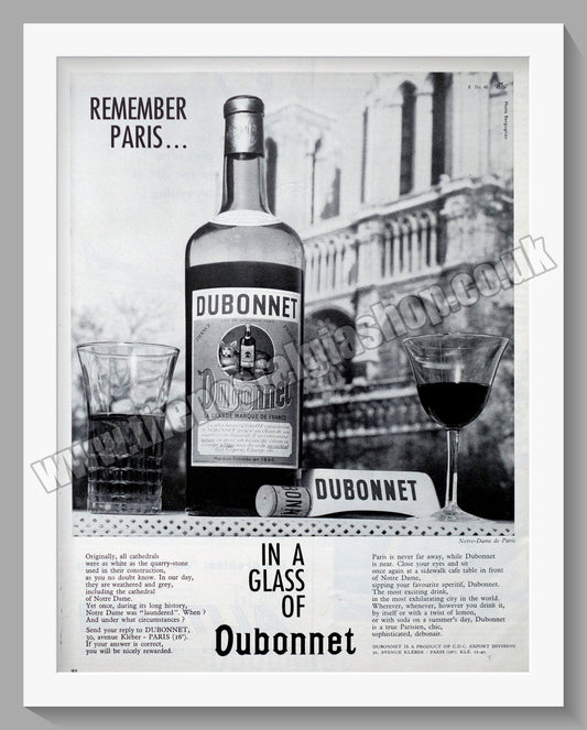 Dubonnet. Original Advert 1960 (ref AD300168)