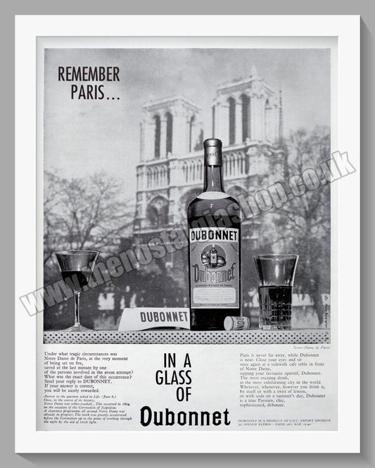 Dubonnet. Original Advert 1960 (ref AD300169)